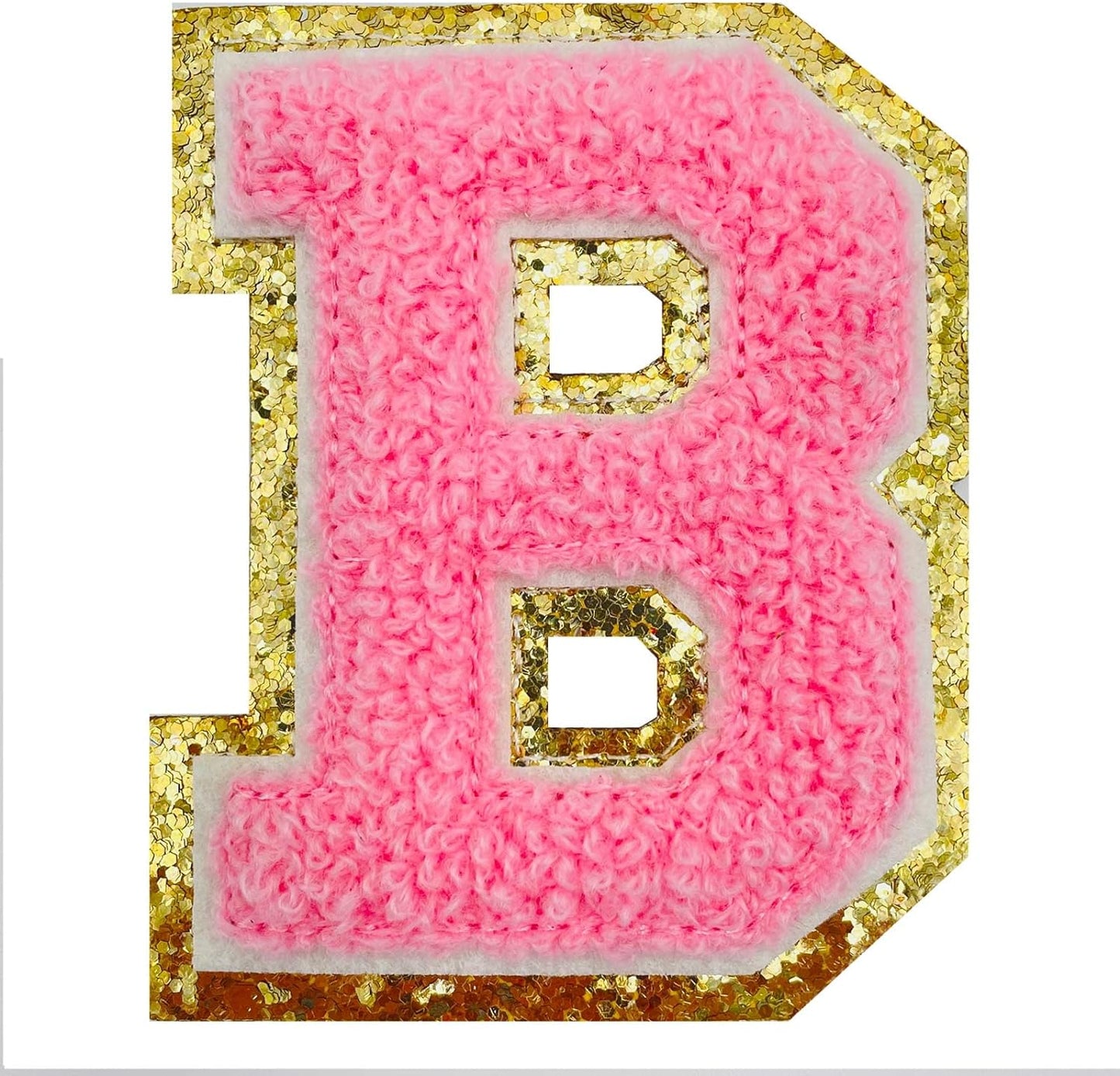 3 inch Bubblegum Pink Chenille Alphabet Patches