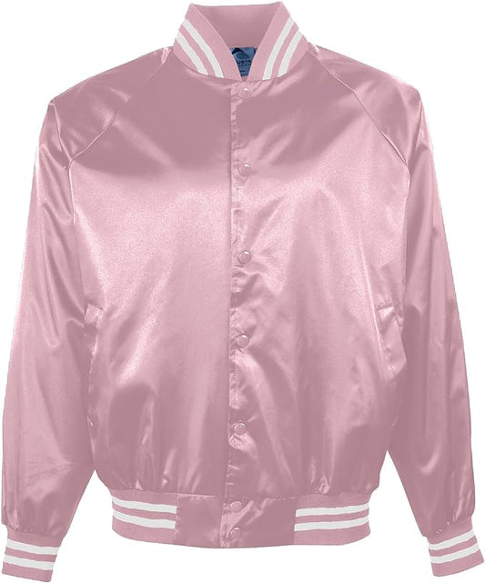 Design Your Own Kids and Adult Pink Satin Bomber Jacket