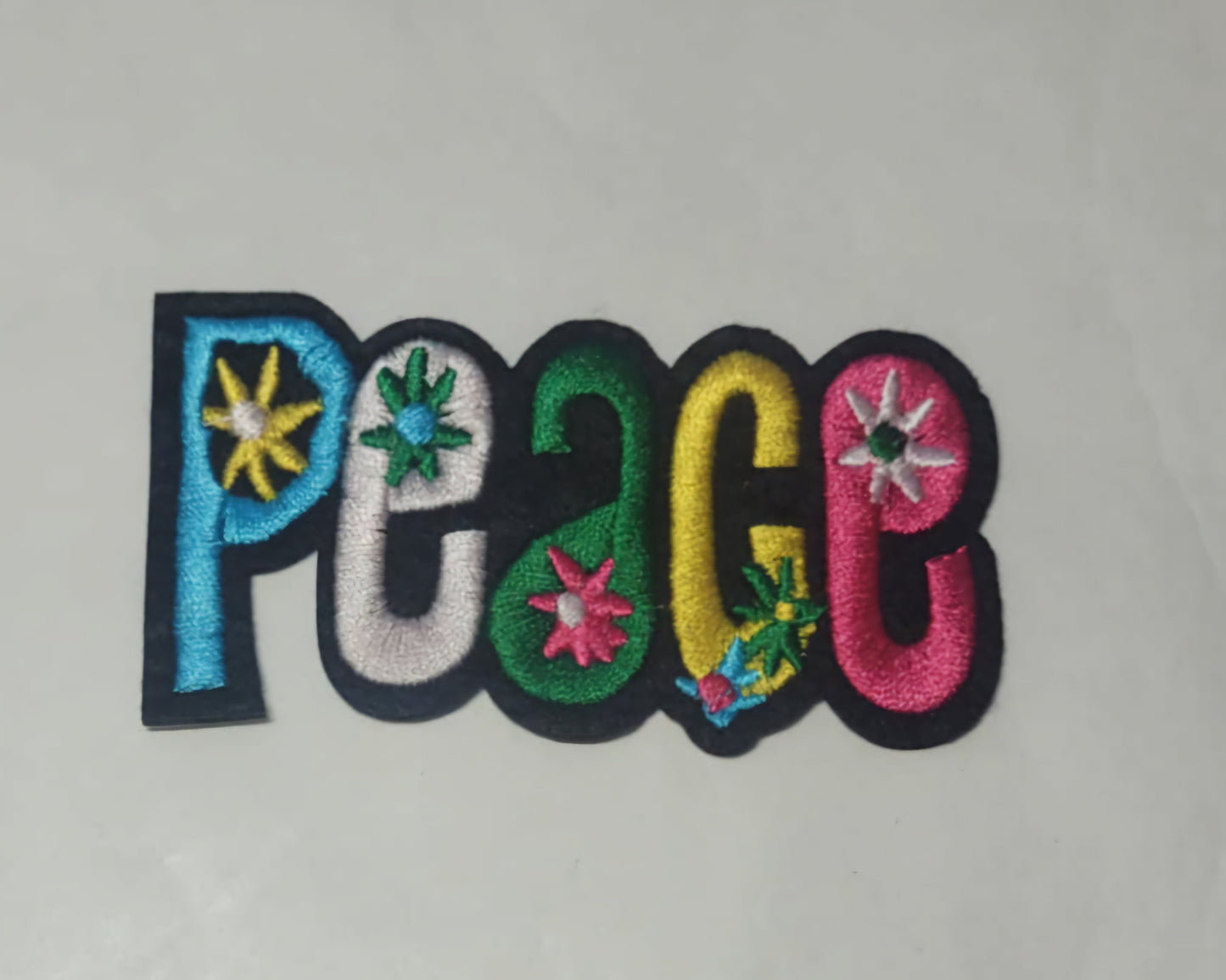 PEACE Embroidered Word Bright