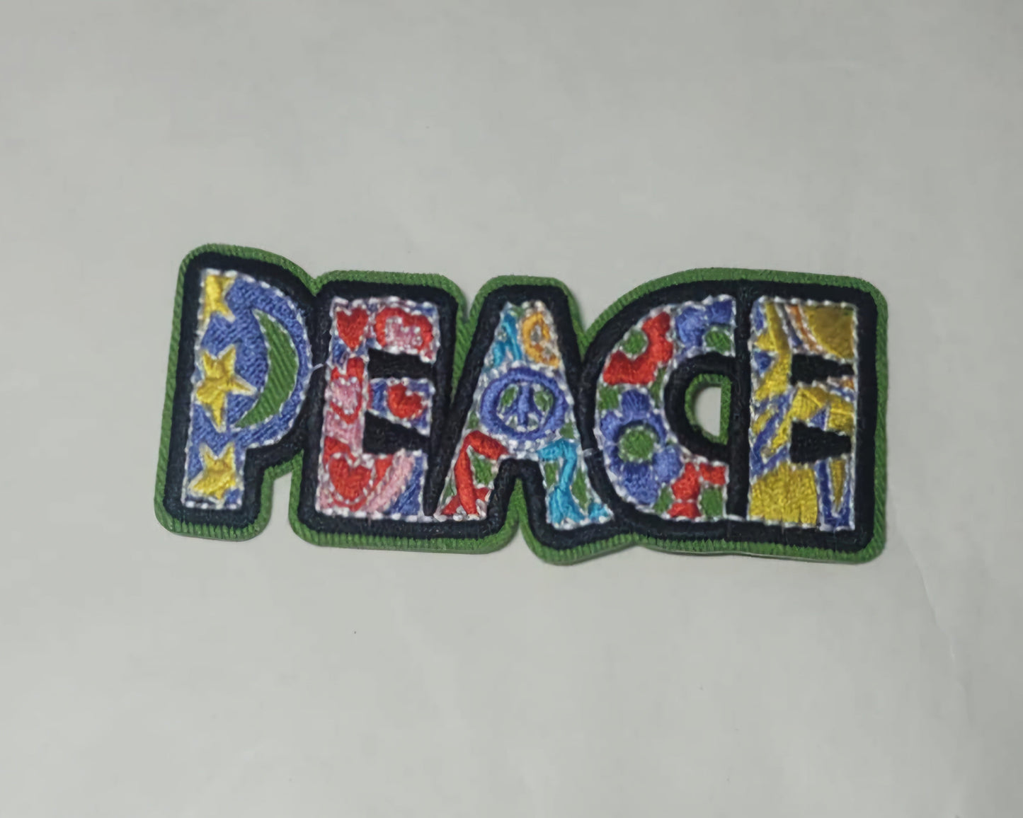 PEACE Embroidered Word Patchwork