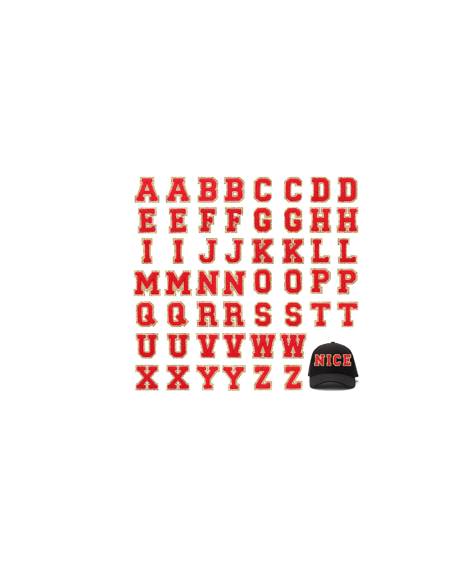3 Inch Rebel Red Chenille Alphabet Patches
