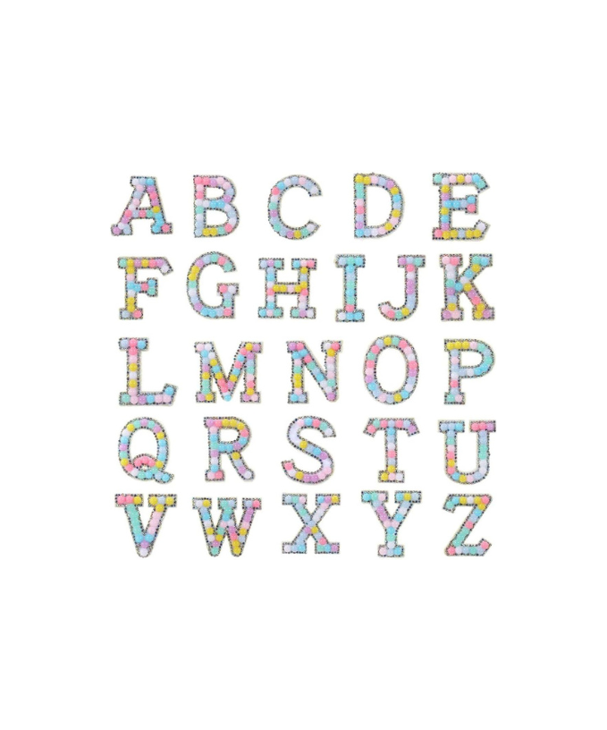 Pastel Confetti Alphabet Patch