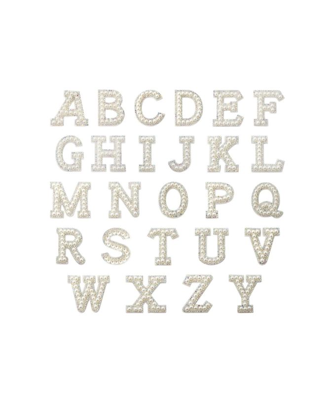Glitter Pearl Alphabet Patch