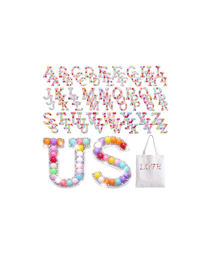 Confetti Alphabet Patch with Fuschia