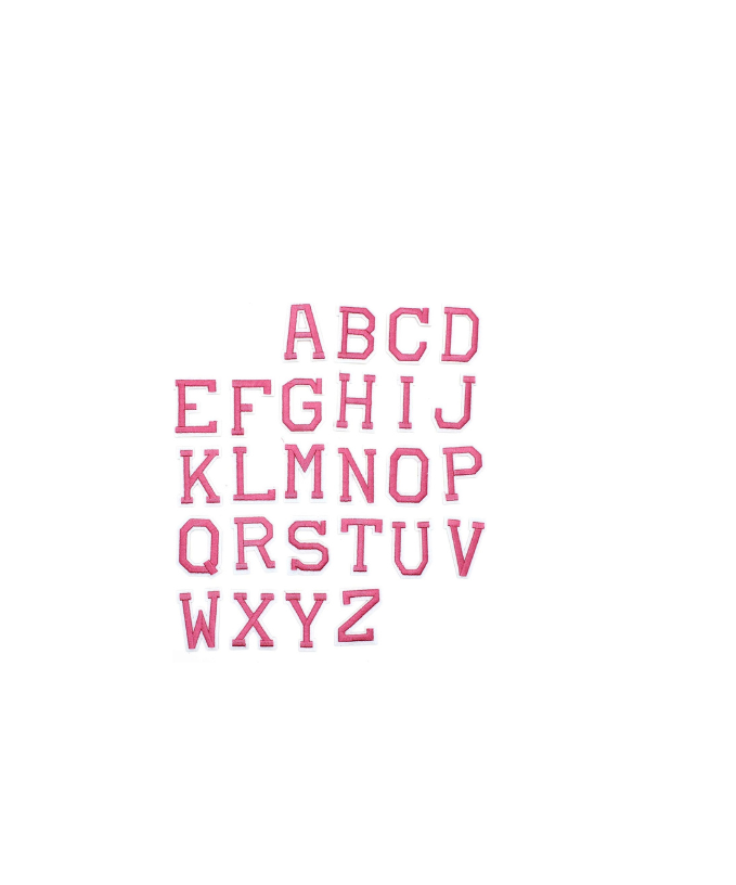 Bubblegum Pink Embroidered Alphabet Patches