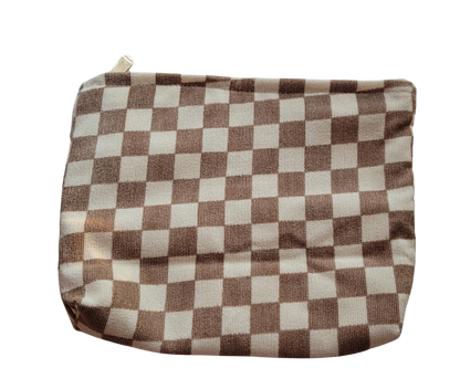 Print Corduroy Cosmetic Zip Bag