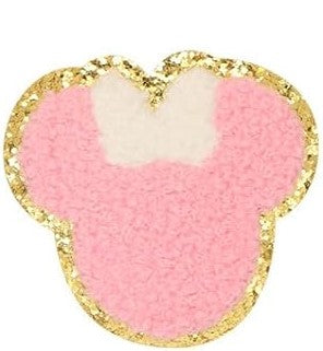 Miss Mouse Chenille Patch Glitter Border Medium