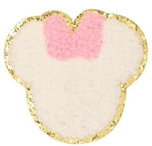 Miss Mouse Chenille Patch Glitter Border Small