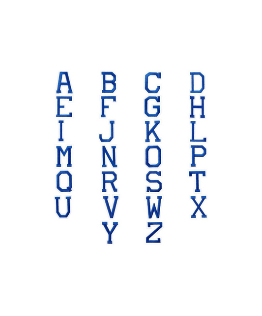 Royal Blue Embroidered Alphabet Patches