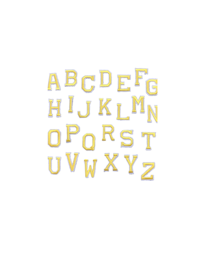 Gold Embroidered Alphabet Patches