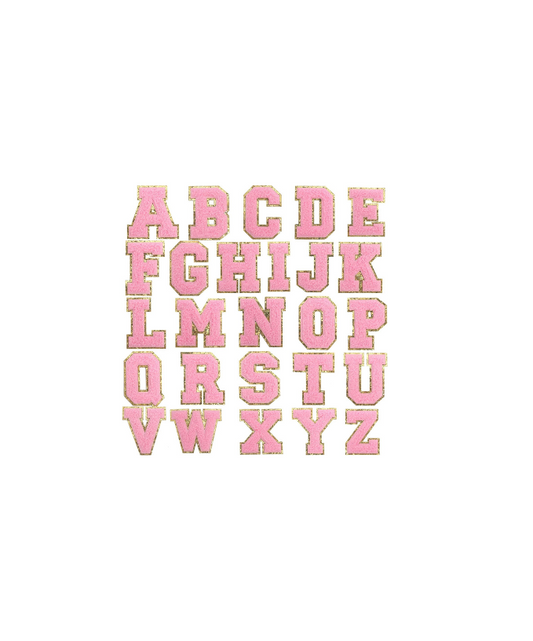 Bubblegum Pink Chenille Alphabet Patches