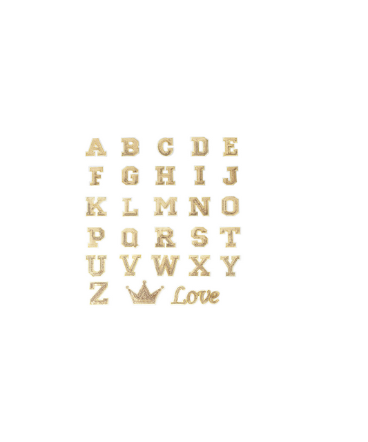 Gold Sequin Alphabet Patches