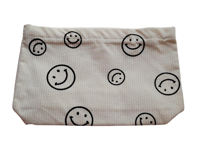 Print Corduroy Cosmetic Zip Bag